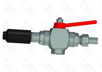 Кран штуцерный КС2-10-16-лс-1 (АРМ-КС-4) Кран сферический штуцерный КС2-10-16-лс-1 (АРМ-КС-4)